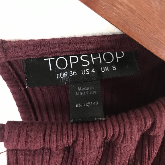 Topshop Maroon Long Sleeve Keyhole Bodysuit - Picture 6 of 8